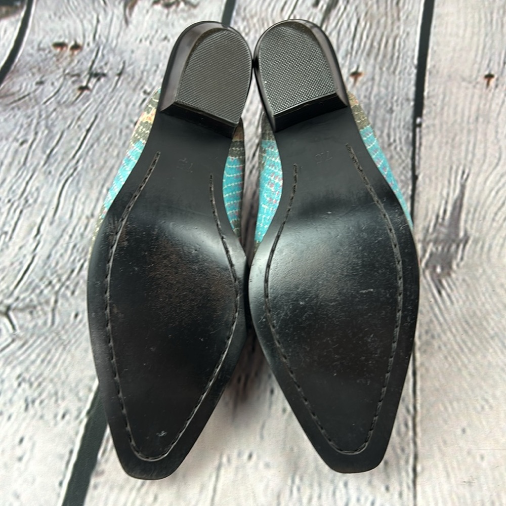 OAK TREE WESTERN WEAR Muti Color Snakeskin Print Leather Low Heel Mules - Picture 15 of 17